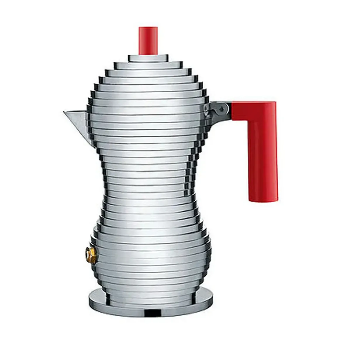 Alessi Espressokocher 1 Tasse Griff rot Pulcina