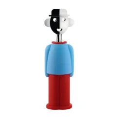 Alessi Korkenzieher Alessandro M. 21 cm hellblau/rot