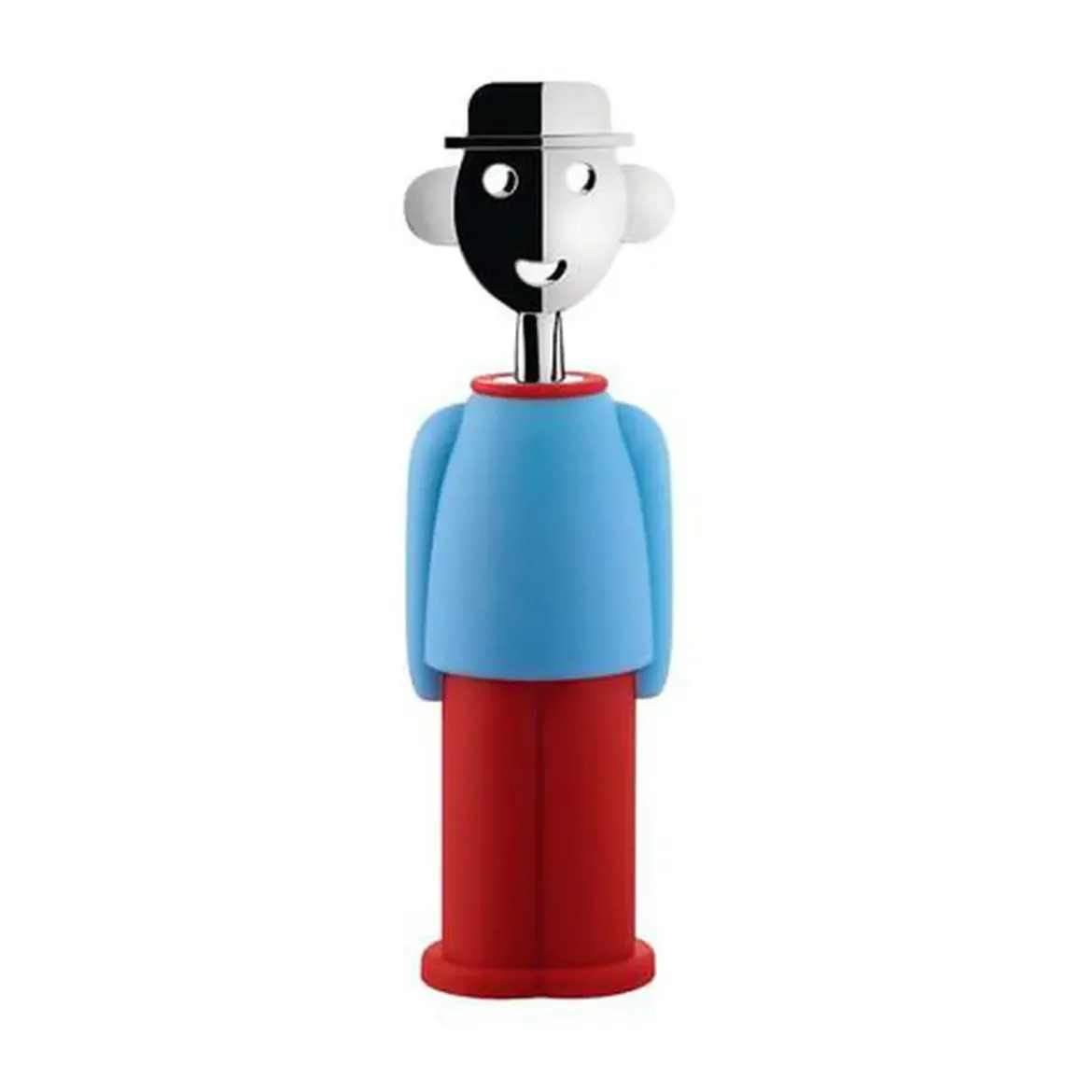 Alessi Korkenzieher Alessandro M. 21 cm hellblau/rot
