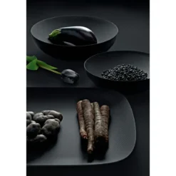 Alessi Schale 25cm schwarz m. Relief Double