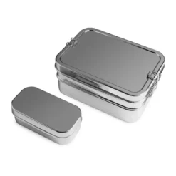 Brotzeit Lunchbox 3in1 Edelstahl 18x13,5x8cm
