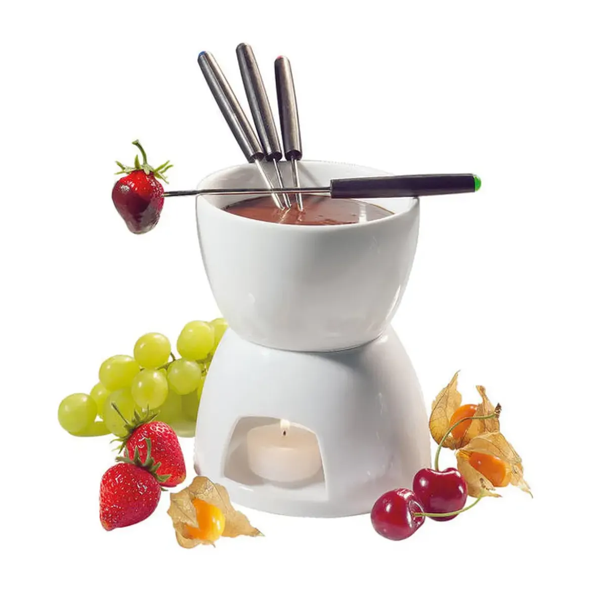 Cilio Schokoladenfondue-Set 6-tlg. Classic weiß