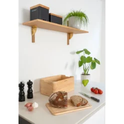 Continenta Brotkasten 36x23x16 cm Gummibaum