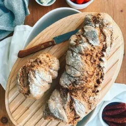 Continenta Brottopf mit Holzdeckel 30x23x13 cm weiß