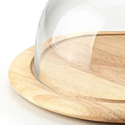 Continenta Käseglocke 2 tlg. Holz / Glas 26cm