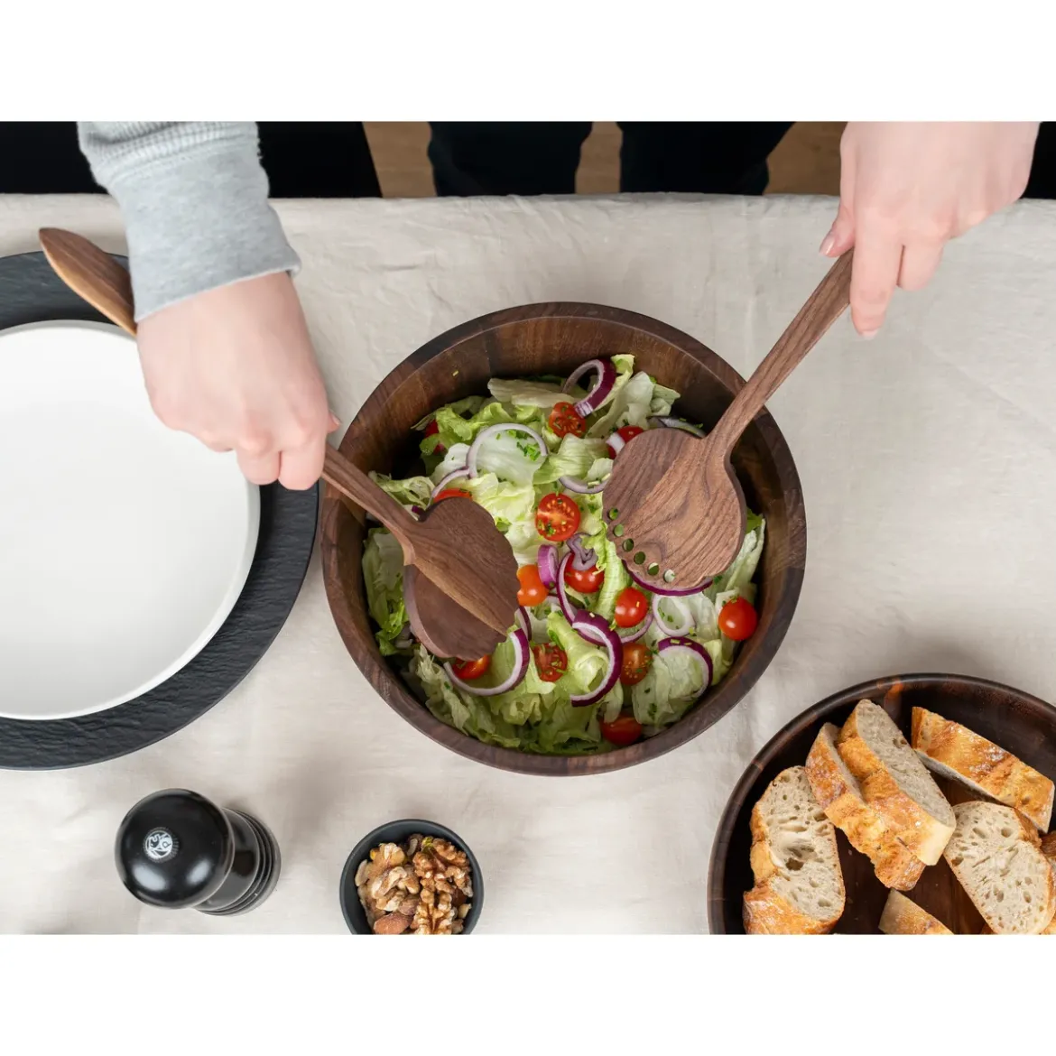 Continenta Salatbesteck Walnuss 32,5cm