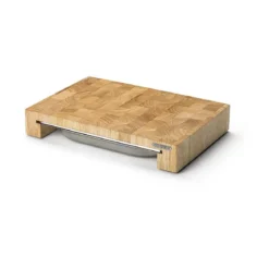 Continenta Schneidebrett mit Schublade 39x27x6 cm Stirnholz
