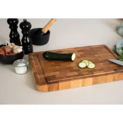 Continenta Tranchierbrett 46x32x3 cm Eiche Stirnholz