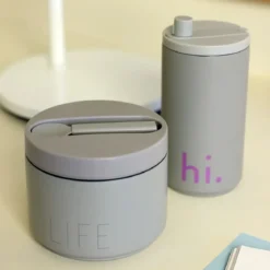 Design Letters Reisebecher hi. 0,35 l grau