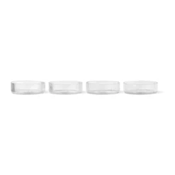 ferm LIVING Servierschüsseln 12,2 cm 4er-Set Ripple klar