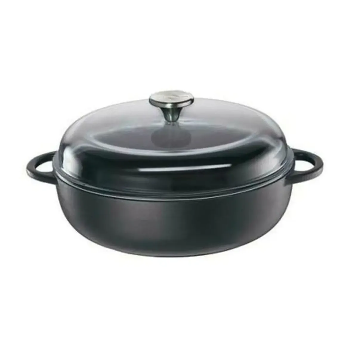 Küchenprofi Bauernpfanne mit Glasdeckel 28 cm Provence schwarz