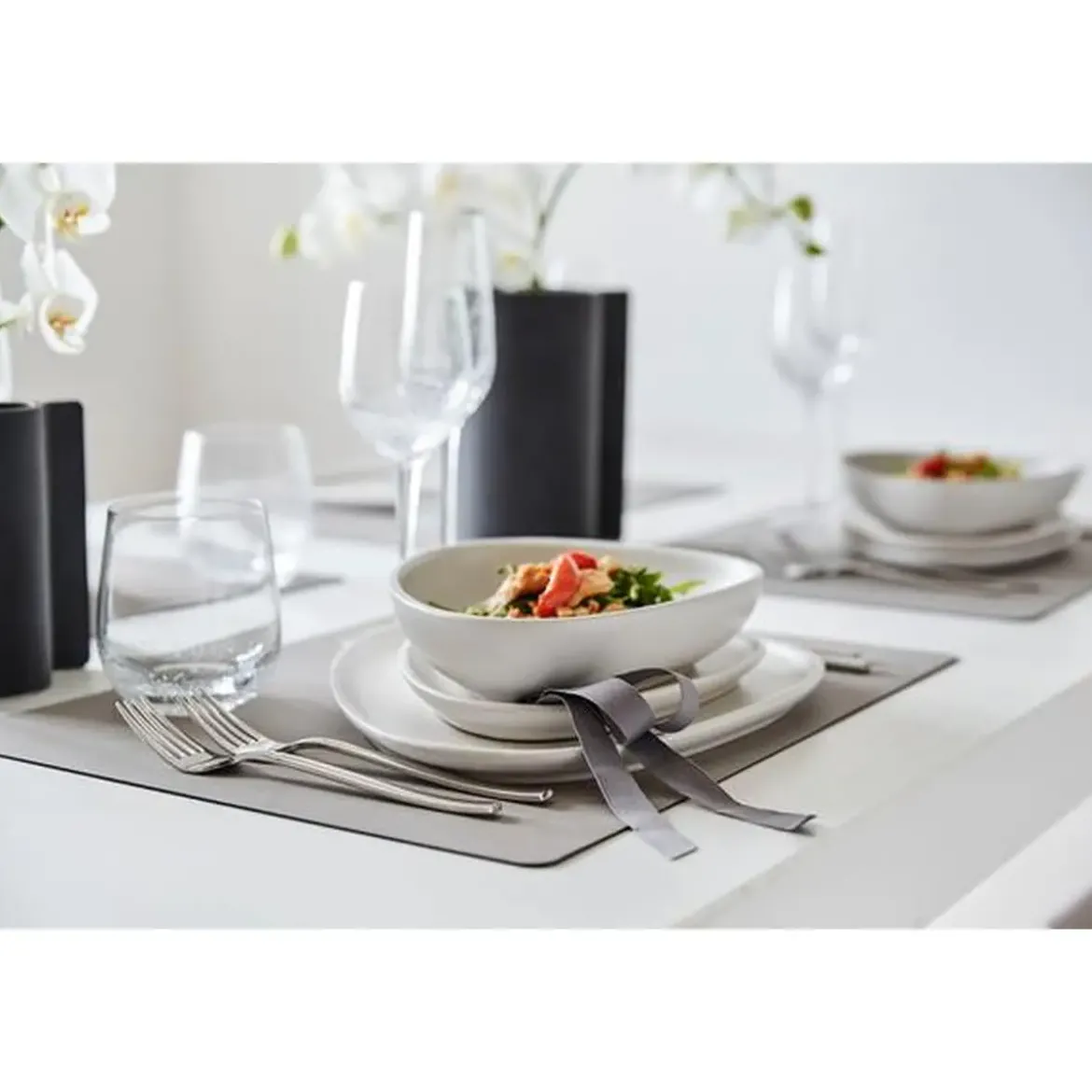 LINDDNA Tischset L 35x45 cm Square Nupo light grey