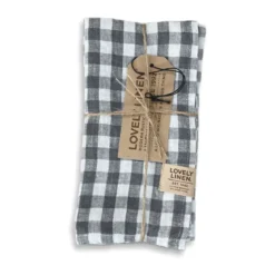 Lovely Linen Servietten 45x45 cm Misty Square Off-White/Graphite