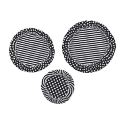 Nuts Innovations AG Textildeckel 3er Set schwarz/weiß gestreift unbewachst