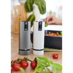 Peugeot Pfeffer- und Salzmühle 15 cm Line Elektrisch Duo u‘Select carbon/alu