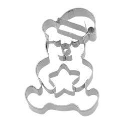 RBV Birkmann Präge-Ausstecher Weihnachtsteddybär mit Stern 7 cm edelstahl