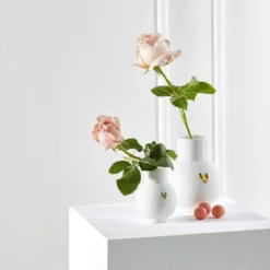 Räder Kugelvase Herz Gold 13 cm Lovely weiß