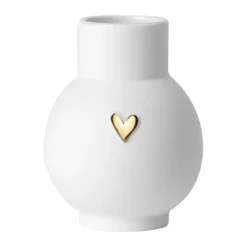 Räder Mini-Kugelvase Herz Gold 9 cm Lovely weiß
