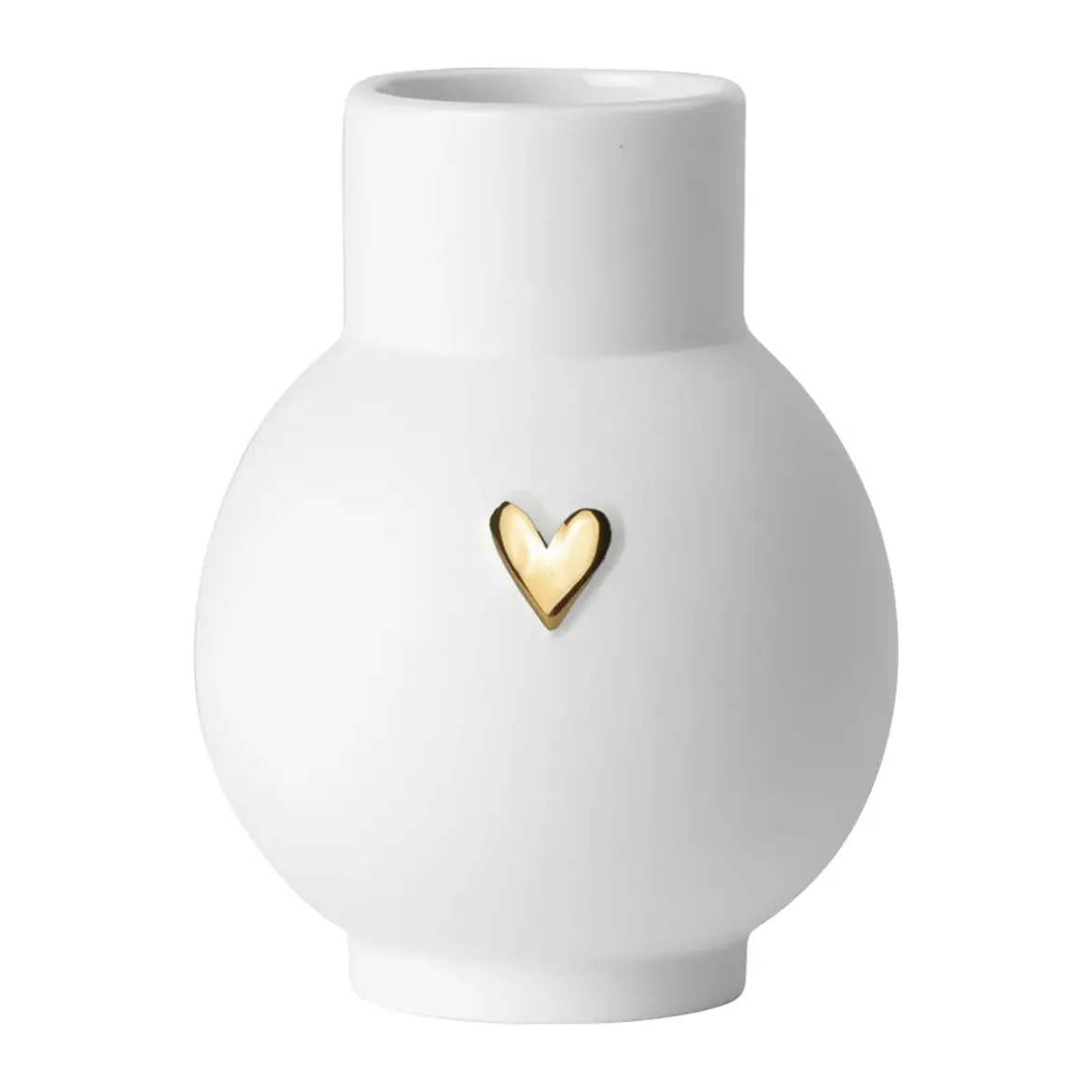 Räder Mini-Kugelvase Herz Gold 9 cm Lovely weiß