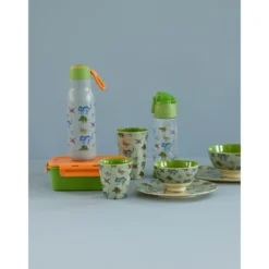 Rice Trinkflasche 0,5 l New Dino Print dusty blue