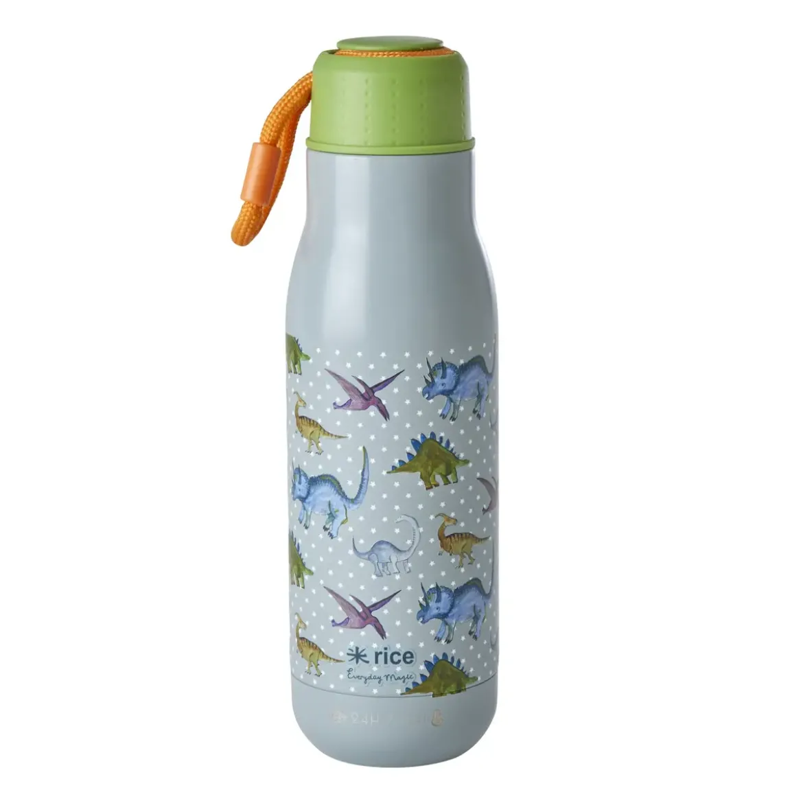 Rice Trinkflasche 0,5 l New Dino Print dusty blue