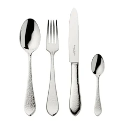 Robbe & Berking Menübesteck-Set 4-tlg. Martelé 150 g versilbert