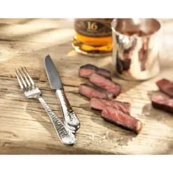 Robbe & Berking Steakmesser 23 cm Martelé Frozen Black 150 g versilbert