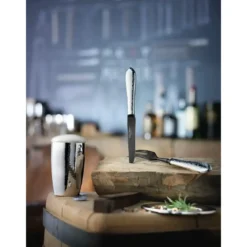 Robbe & Berking Steakmesser 23 cm Martelé Frozen Black 150 g versilbert