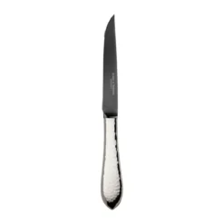 Robbe & Berking Steakmesser Frozen Black Martelé 925 Sterlingsilber