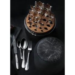 Robbe & Berking The Box - Belvedere 150 g versilbert inkl. 24-tlg Besteckset Marble Cut
