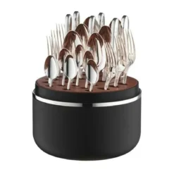 Robbe & Berking The Box - Belvedere 150 g versilbert inkl. 24-tlg Besteckset Frozen Black