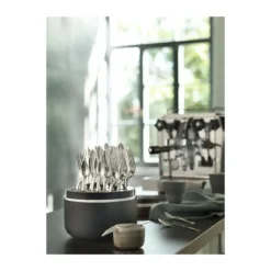 Robbe & Berking The Box - Riva 150 g versilbert inkl. 24-tlg Besteckset Frozen Black