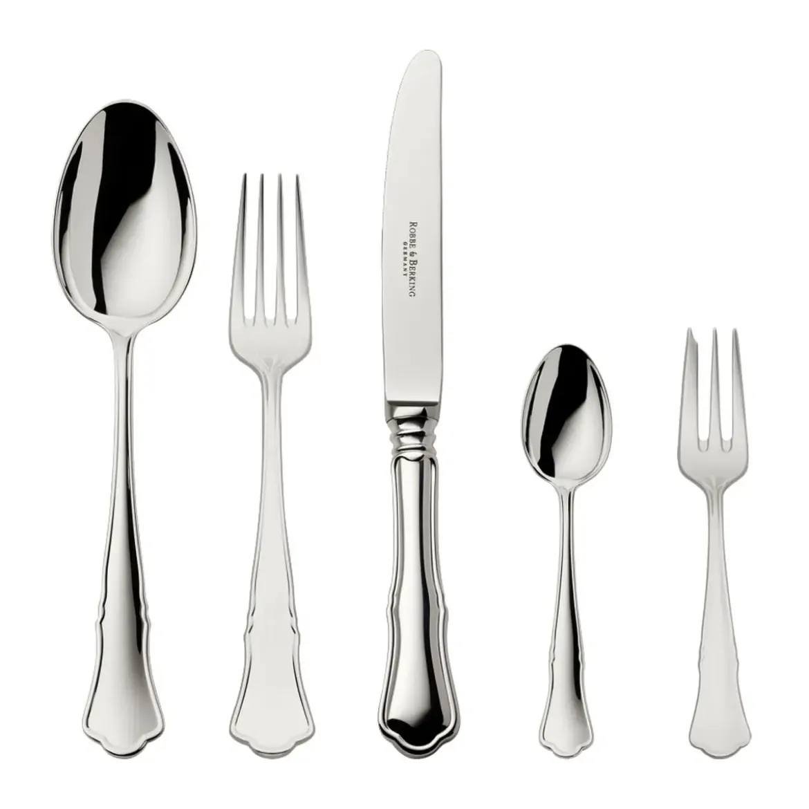 Robbe & Berking 30 tlg. Garnitur Alt Chippendale 150 g versilbert