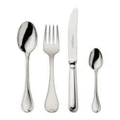 Robbe & Berking 4 tlg. Kinderbesteck Classic Faden 925 Sterlingsilber