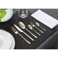 Sambonet Besteck-Set 24-tlg. Rock Antique PVD Champagne