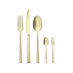 Sambonet Besteck-Set 60-tlg. Rock Antique PVD Champagne