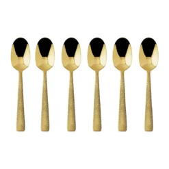 Sambonet Espressolöffel-Set 6-tlg. Siena Mirror PVD Gold