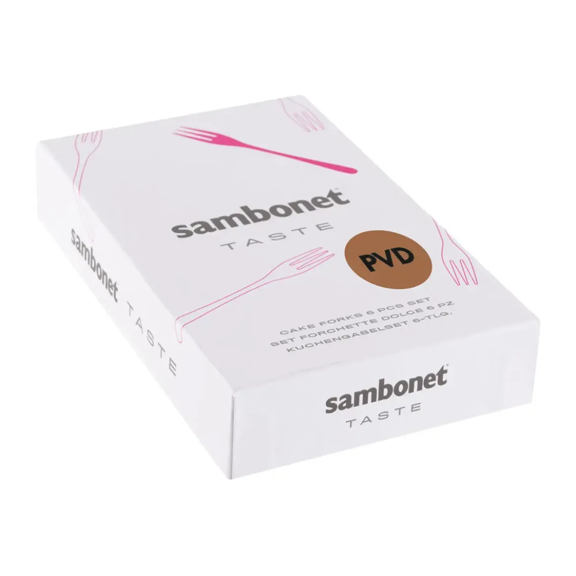 Sambonet Kuchengabel 6 St. Taste Edelstahl/PVD schwarz