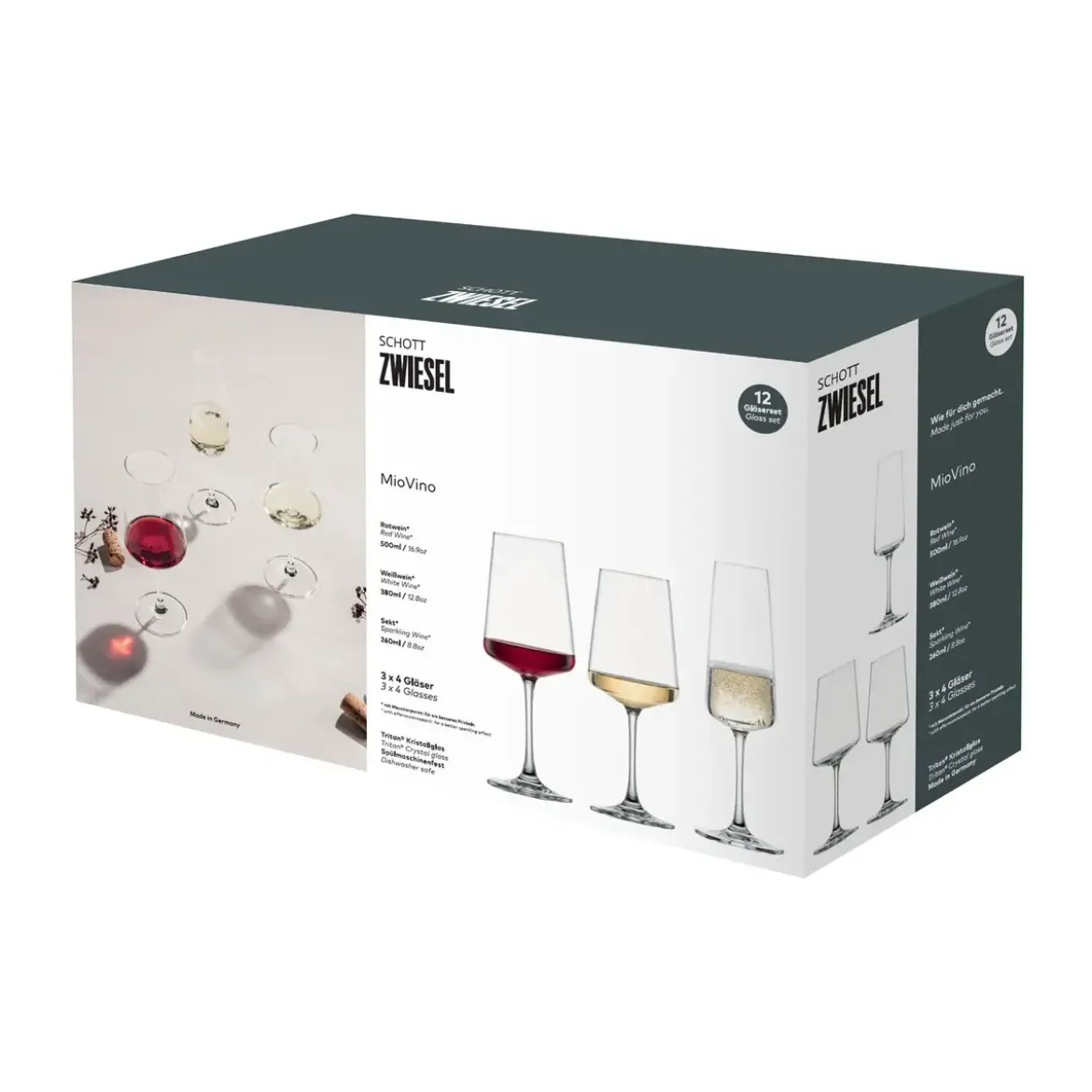 Schott Zwiesel Gläser-Set 12-tlg. MioVino mit Moussierpunkt klar