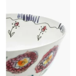 Serax Servierschüssel L 25 cm Midnight Flowers Anemone Milk Mauve