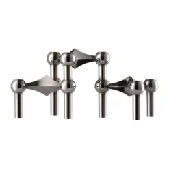 Stoff Nagel Kerzenständer 3er-Set schwarz chrom