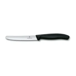 Victorinox Tomaten- und Tafelmesser 11 cm Wellenschliff Swiss Classic schwarz